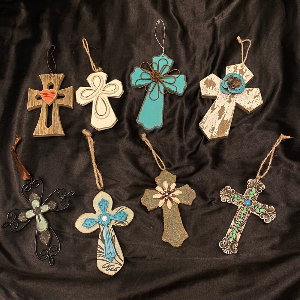 8 Small Decorative Crosses / Hanging Wall Decor